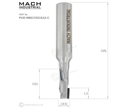 Mach Industrial PUD-M82170Z1S12-C Compression 1+1 PCD Router Bit